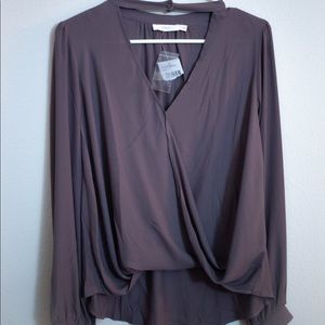 Small taupe dry goods blouse